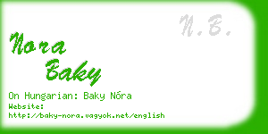 nora baky business card